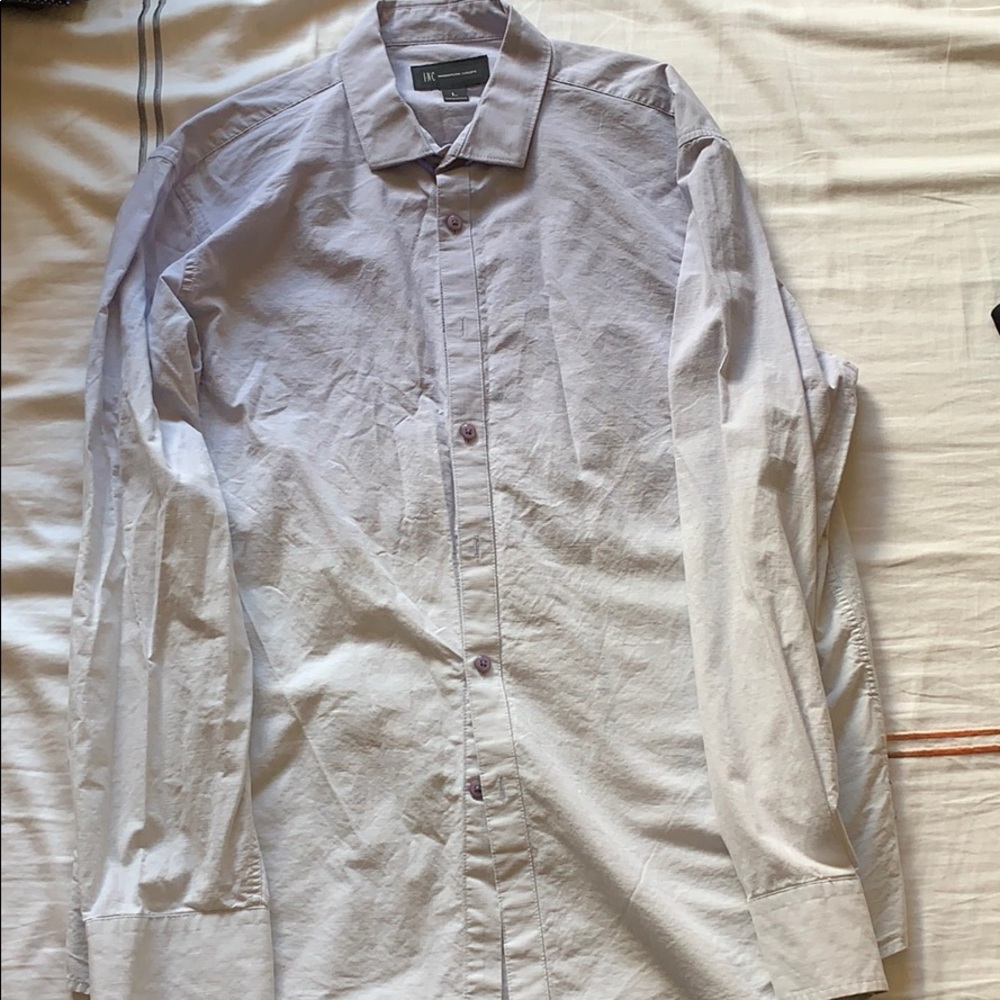 Men INC Purple and white Long Sleeve Shirt.